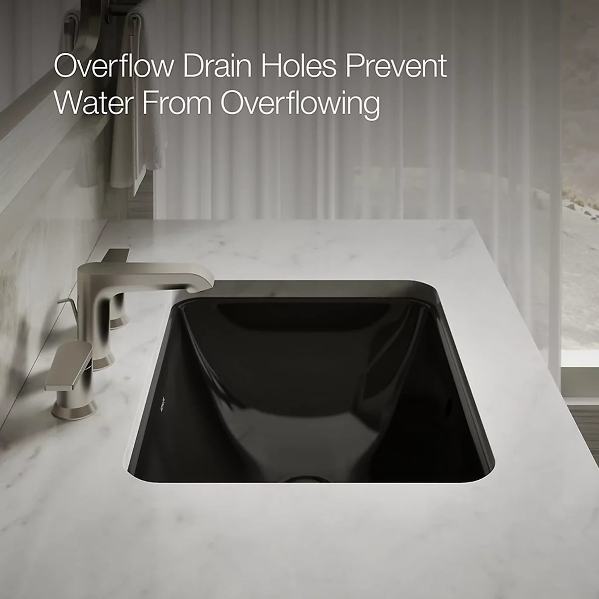 CAXTON® RECTANGLE UNDERMOUNT BATHROOM SINK WITH OVERFLOW AND CLAMP ASSEMBLY - Image 6