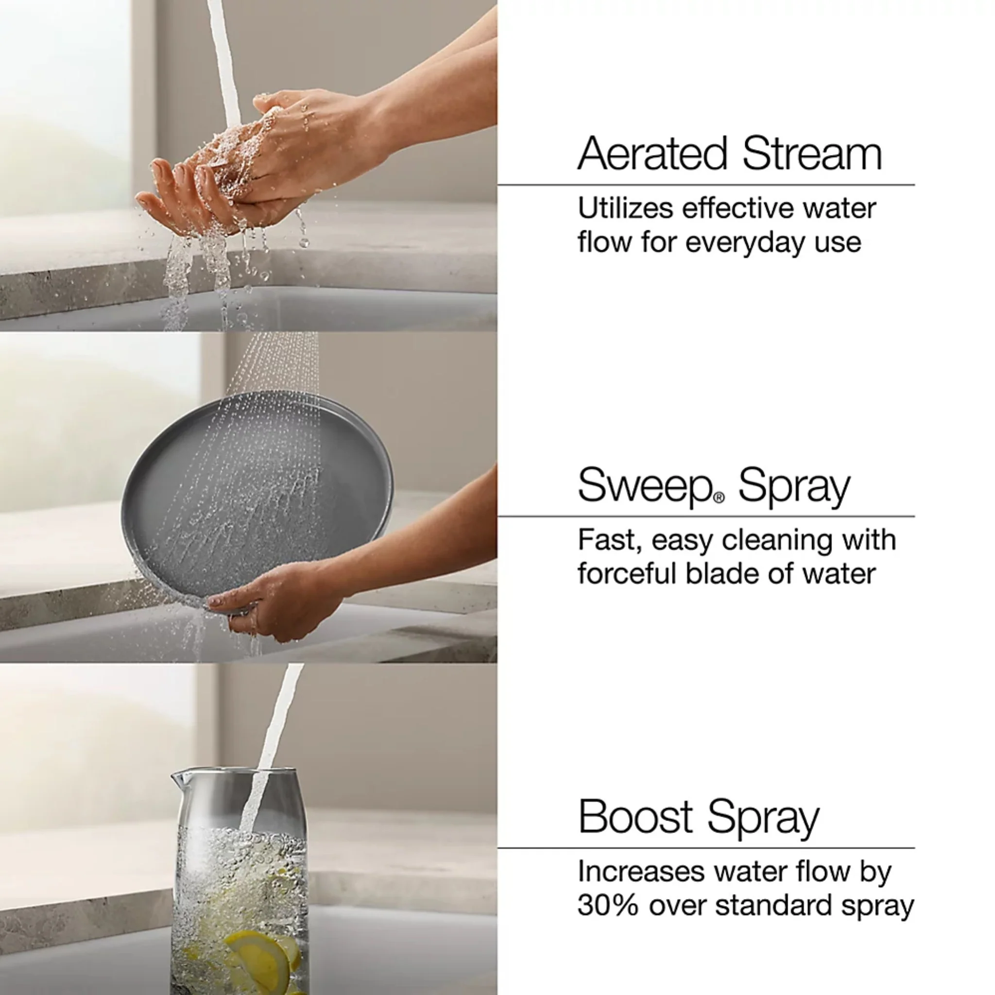 CRUE SEMI-PROFESSIONAL KITCHEN SINK FAUCET WITH THREE-FUNCTION SPRAYHEAD - Image 22